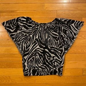 Zebra print short sleeve top